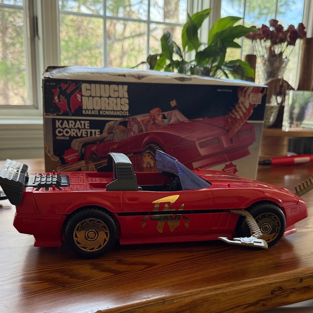 1986 Chuck Norris Karate Corvette Toy Car - Red